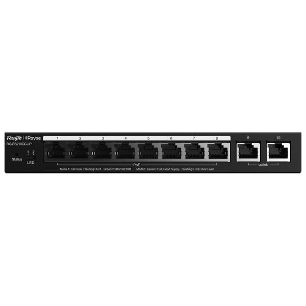 Ruijie Reyee RG-ES210GC-LP 10-портовий гігабітний інтелектуальний PoE комутатор 99-00014731 фото