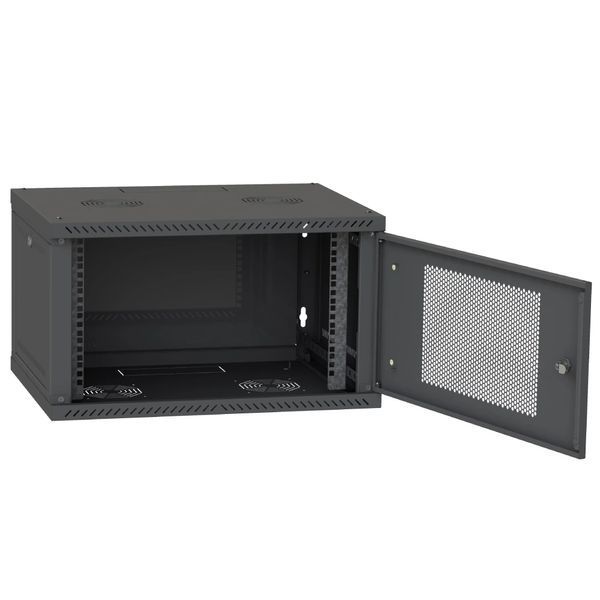 IPCOM 4U 600x350 Шафа телекомунікаційна двері перф (RAL9005) 99-00017718 фото