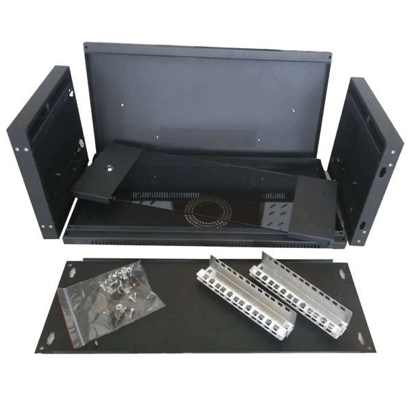 Hypernet WMNC-350-4U-FLAT-BLACK Шафа коммутаційна настінна розбірна чорна 99-00011907 фото