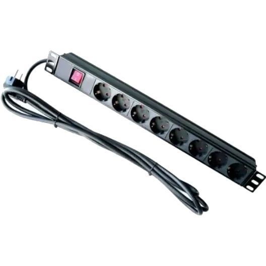 Hypernet SPP8 Фільтр 8 розеток + кабель 1,8м 19'' з вимикачем 99-00007774 фото