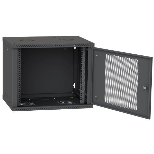 IPCOM 9U 600x600 Шкаф телекоммуникационный двери перф (черный) 99-00017726 фото