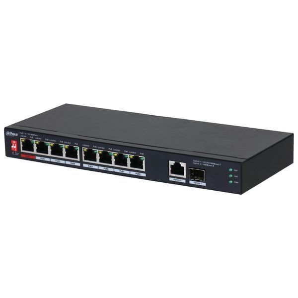 DH-PFS3110-8ET1GT1GF-96 10-портовый неуправляемый настольный коммутатор с 8-портовым PoE 99-00012002 фото