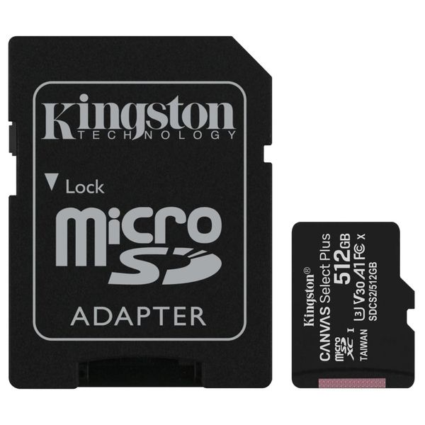 Kingston 512GB micSDXC Canvas Select Plus 100R A1 C10 Card+ADP Модуль флэш-памяти 99-00013239 фото