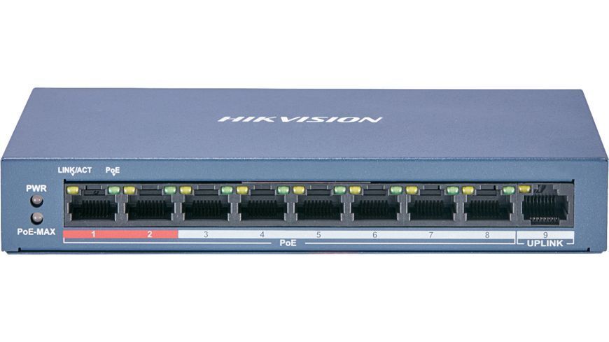 DS-3E0109P-E/M(B) 8 портовый POE коммутатор Hikvision 99-00002485 фото