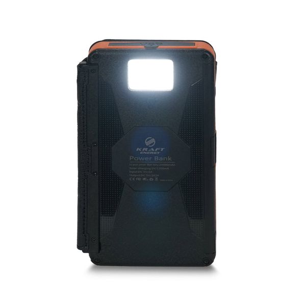 Повербанк з сонячною панеллю 20000mAh Power Bank Kraft TPB-20SLP4F 43-00044 фото