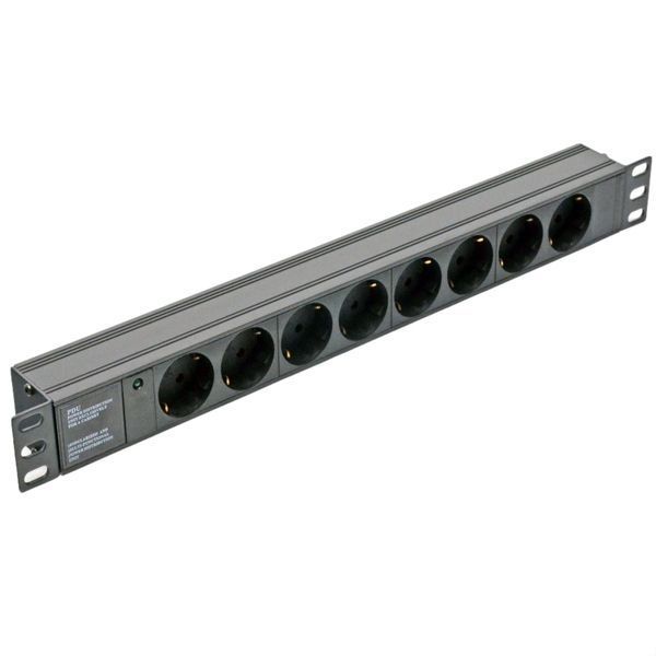 Блок 19" на 8 роз. нім. станд.,10А, з індикат., без шнура, 1U 99-00009912 фото