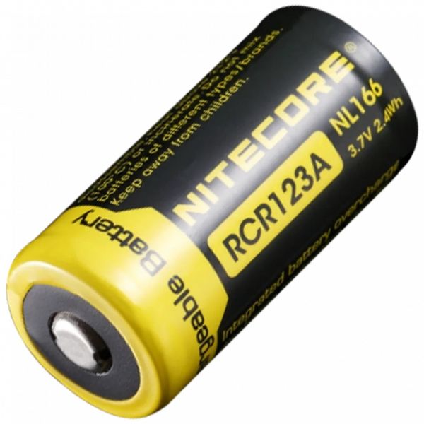 Nitecore NL166 3.7V (650mAh) Акумулятор літієвий 16340 (RCR123A) 99-00012782 фото