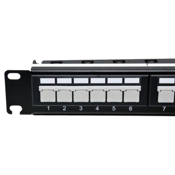 L&W ELECTRONICAL LW-PP74 Патч-панель 19" 24xRJ-45 UTP, кат. 6a, із заднім організатором з пластиковими шторками, LW 99-00006946 фото