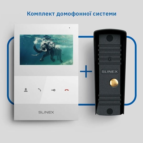 Slinex SQ-04M(White) +&nbsp;ML-16НR(Black) Комплект&nbsp;домофонії 99-00014494 фото