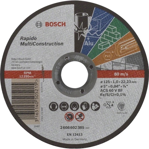 Bosch Multi Construction Rapido 125x1.0x22.2 Відрізний круг по металу 99-00014634 фото